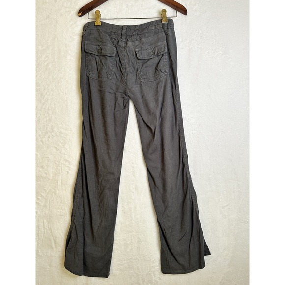 Level 99 Anthropology Womens 26 Straight Leg Linen Pants Dark Gray Casual - Picture 5 of 15